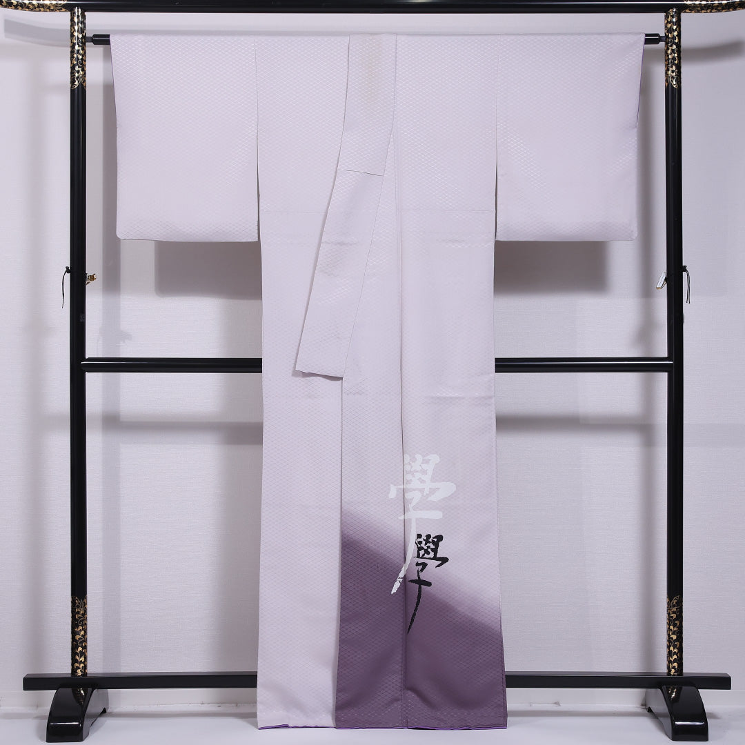 付下げ 袷 身丈164cm 裄丈67cm 正絹 Bランク インフォーマル 広衿 Lサイズ 創作柄 紫系 RP 1218-11771