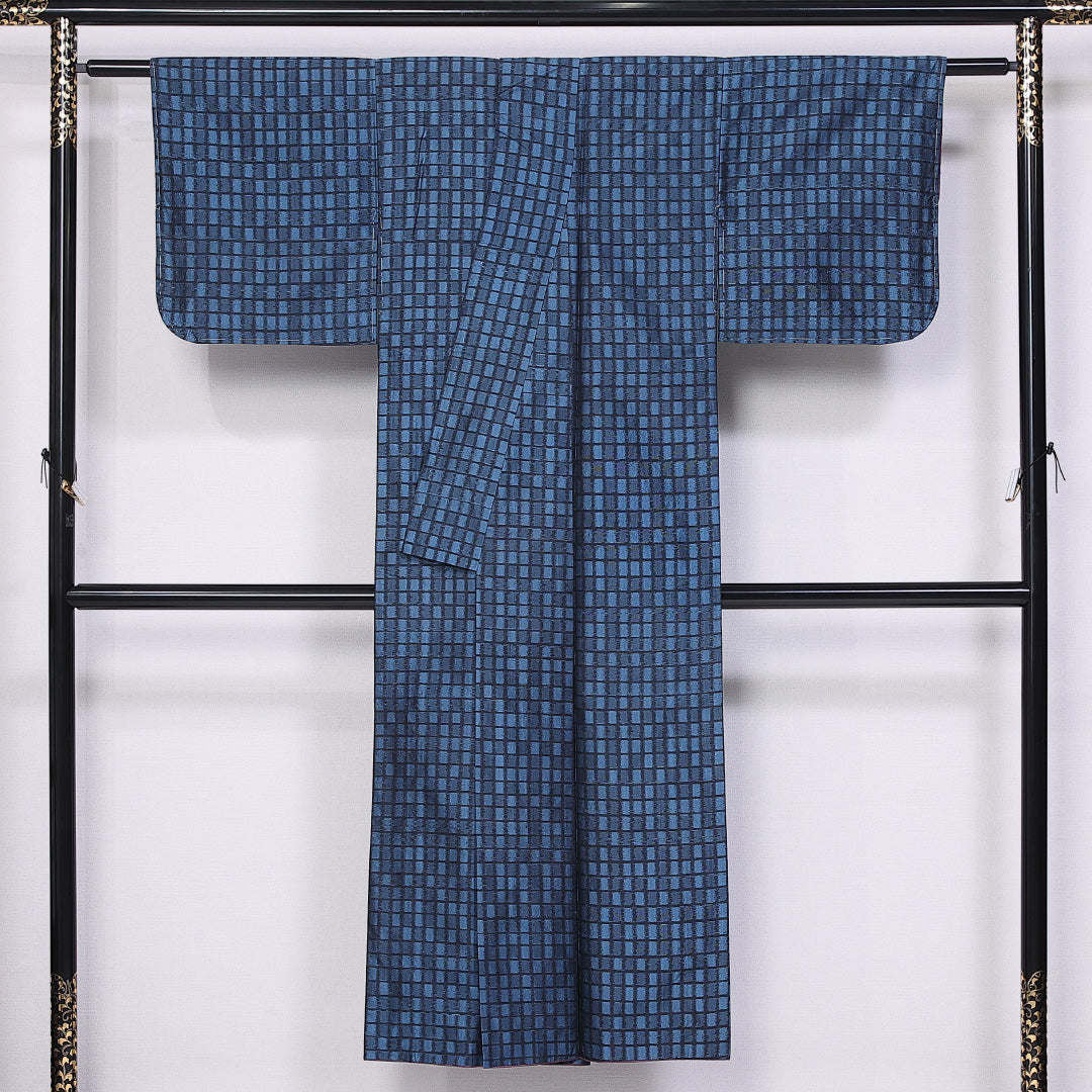 紬 身丈144cm 裄丈62.5cm XS 正絹 Sランク 袷 広衿 紬 創作 1216-10952
