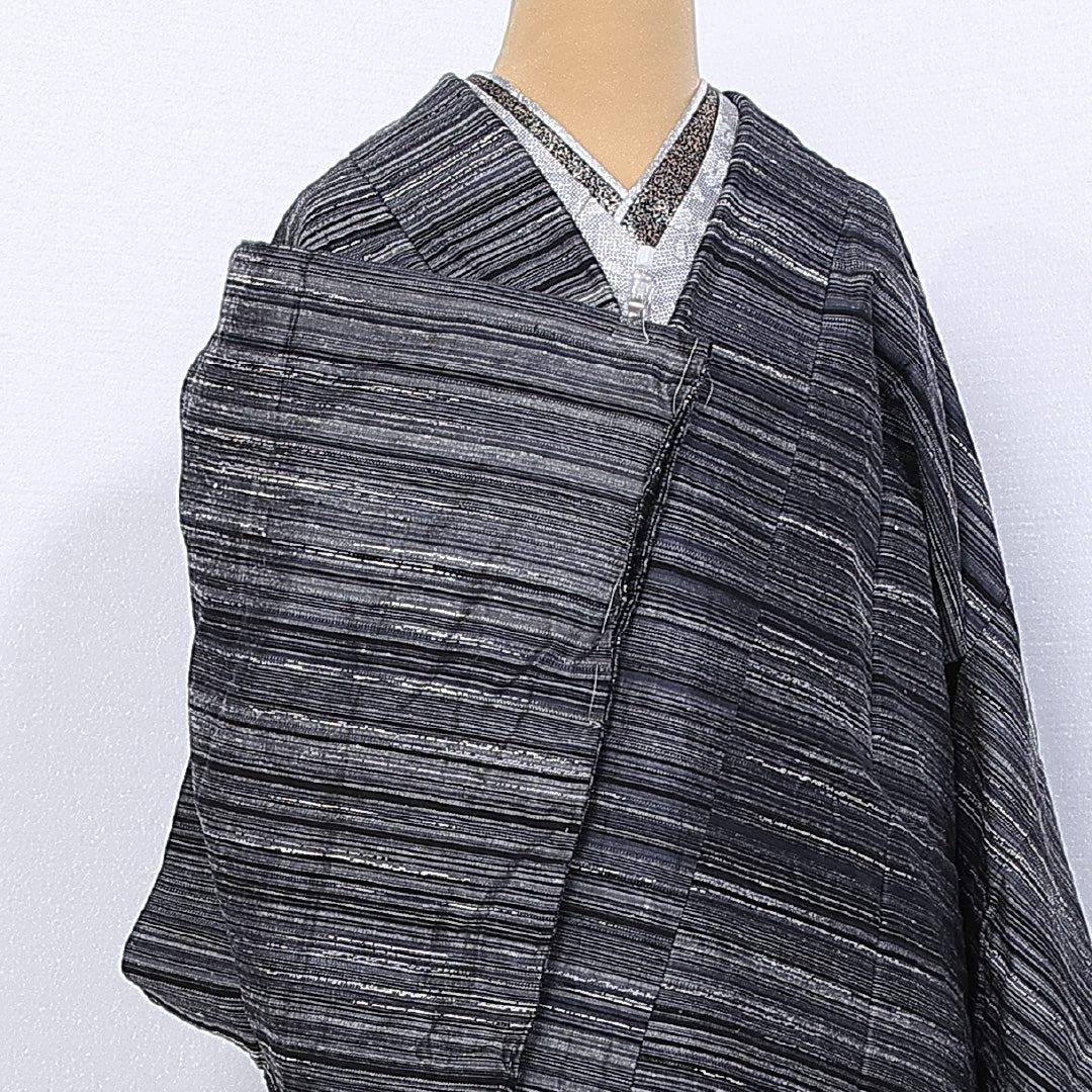 道中着 身丈94cm 裄丈63cm S 正絹 Sランク 袷 紬 真綿紬 1264-10253