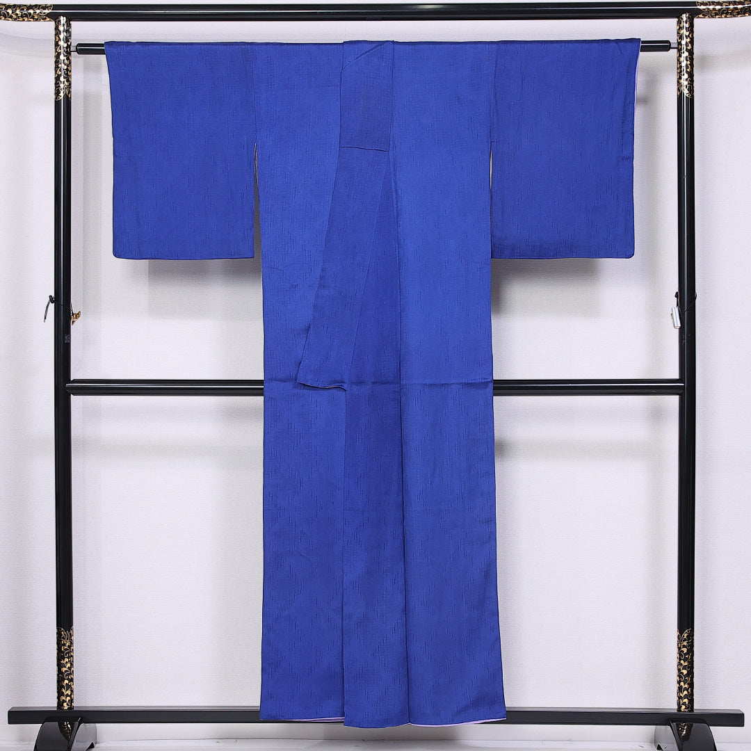 色無地 身丈153cm 裄丈64cm S 正絹 Bランク 袷 広衿 地紋あり 1214-11336