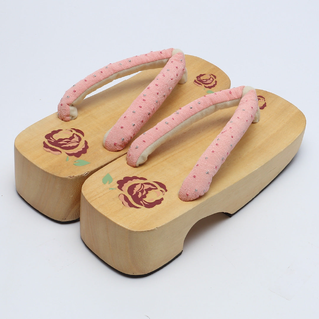 未使用品 夏物 下駄 カジュアル 木製 Aランク 和装小物 茶系 1244-00709