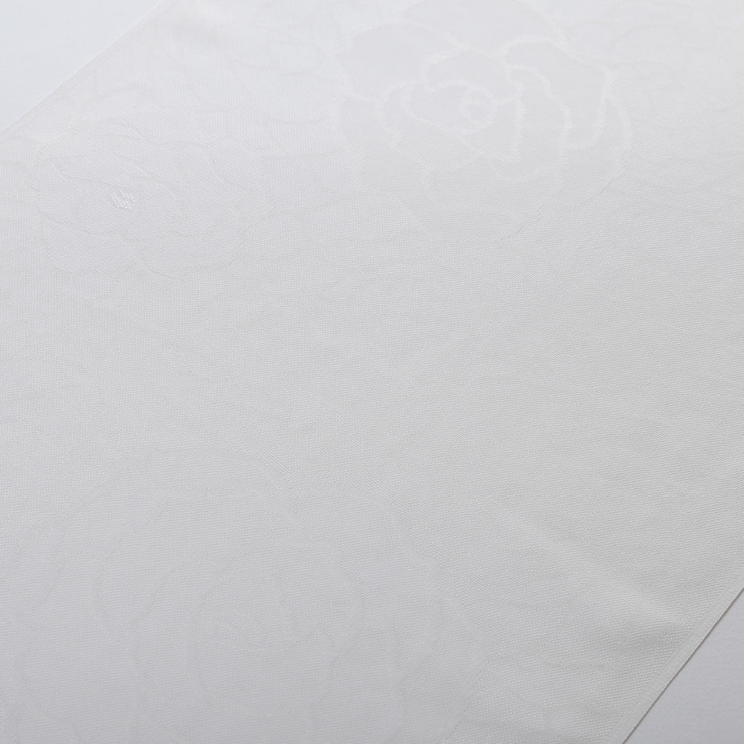 新品 反物 色無地 正絹 紋紗 薔薇 丹後ちりめん 証紙 白系 1232-00033-G047-11 1232-00033-G047