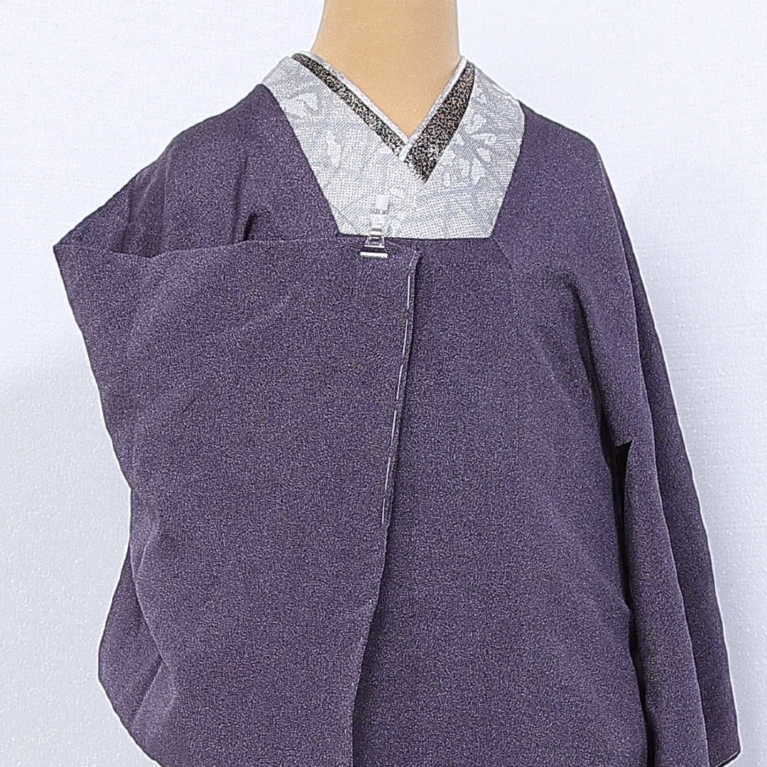 未使用品 道行コート 身丈73cm 裄丈53cm S 正絹 Sランク 袷 鮫 ポケット有 しつけ糸 1263-10233