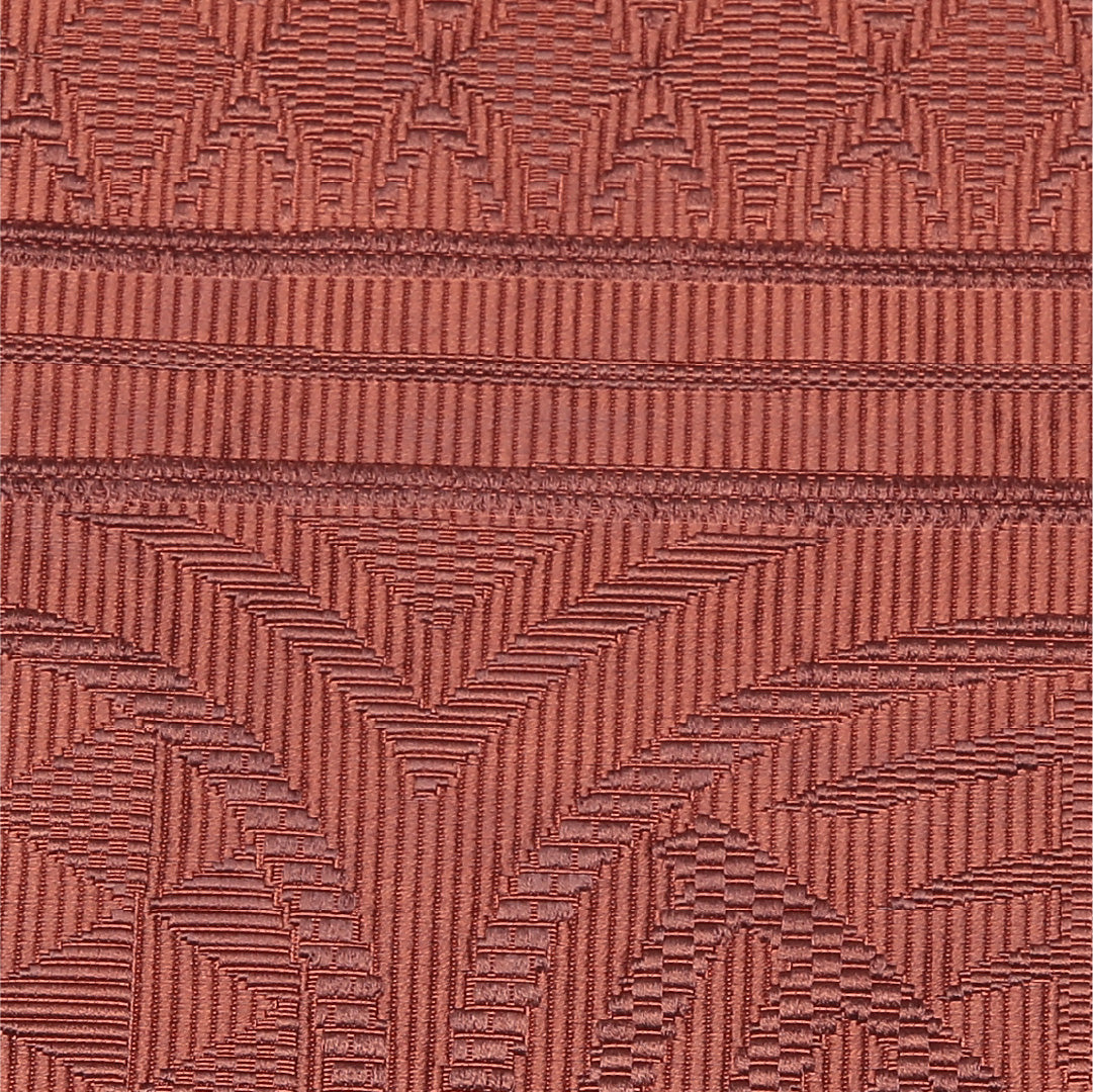 名古屋帯 帯丈363cm Aランク 松葉仕立て 六通 正絹 鱗 幾何学 カジュアル 茶系 1224-01647