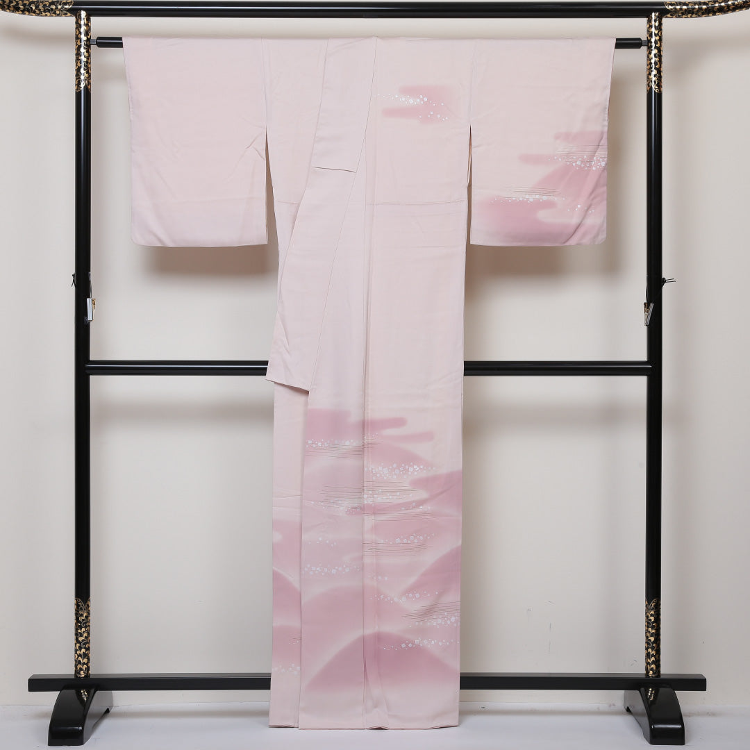 訪問着 袷 身丈162cm 裄67.5cm 正絹 ピンク系 Aランク 1212002893413