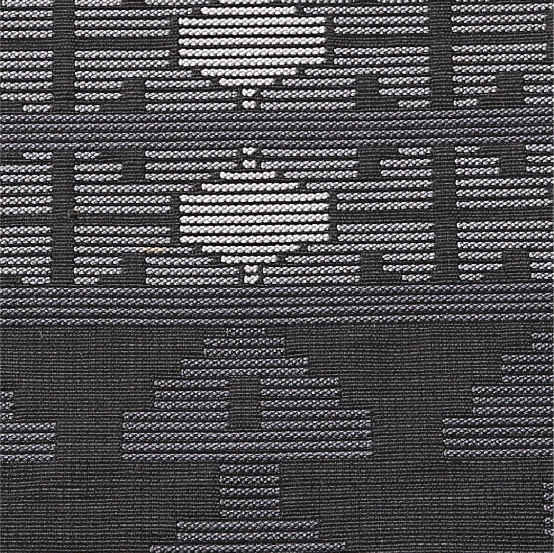 八寸名古屋帯 Aランク 帯丈349cm 正絹 ポイント柄 松葉仕立て 織り カジュアル 紬 創作柄 黒系 RP 1245-02484