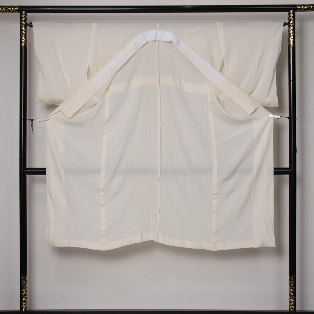 長襦袢 単衣 身丈125cm 裄丈64cm 正絹 Cランク Mサイズ クリーム系 LP 1239-12696