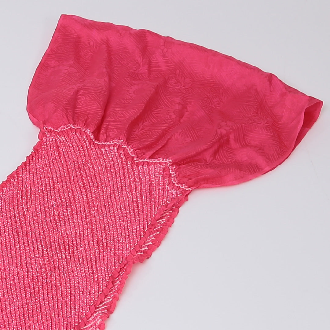 帯揚げ 総絞り ピンク系 中抜き Sランク 正絹 和装小物 帯小物 1230000114213