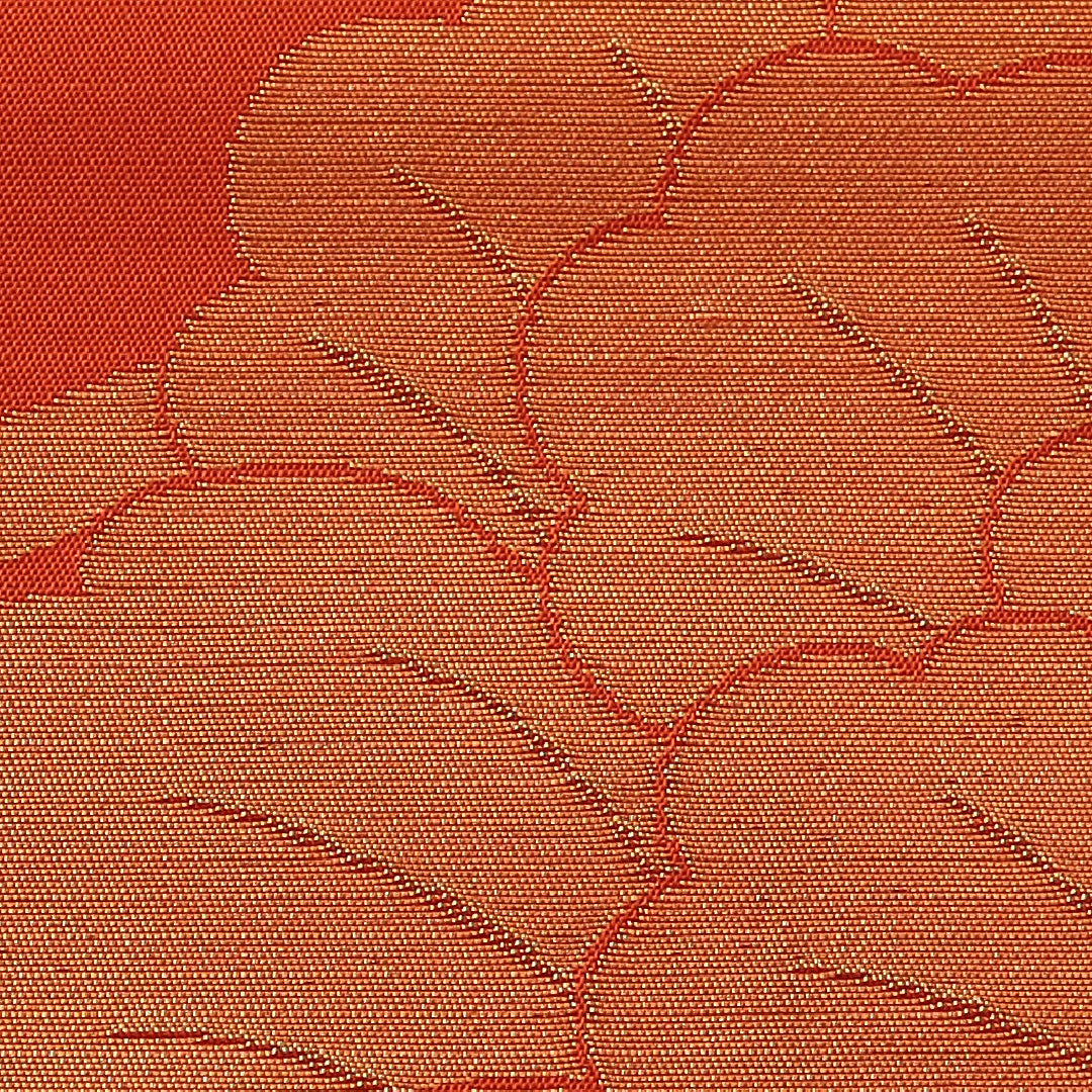 本袋帯 帯丈444cm フォーマル 全通 Sランク 正絹 唐華 蓮 朱系 1223-01894