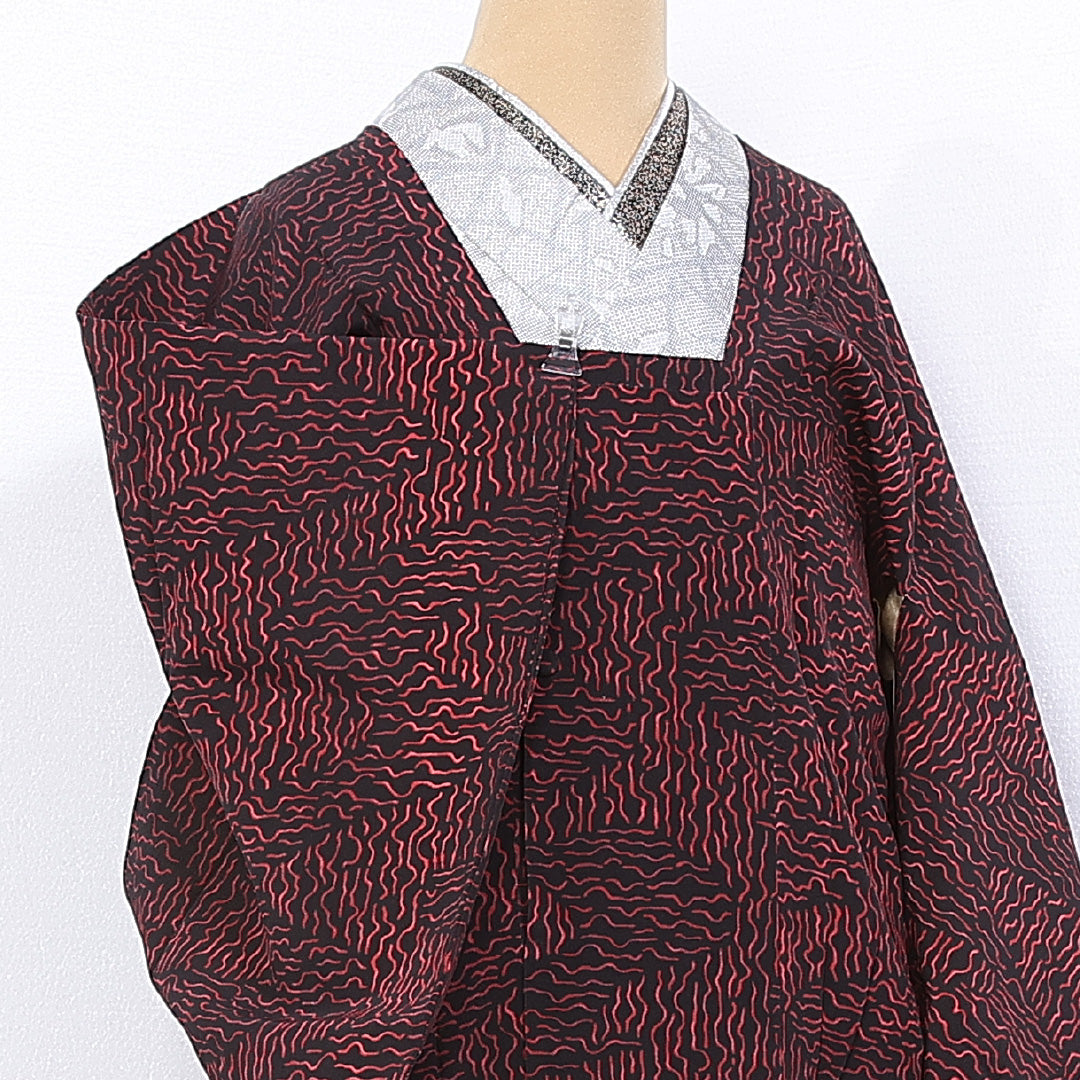 道行コート 袷 身丈79cm 裄丈63cm 正絹 Aランク カジュアル Sサイズ 創作柄 紫系 RP 1237-10631