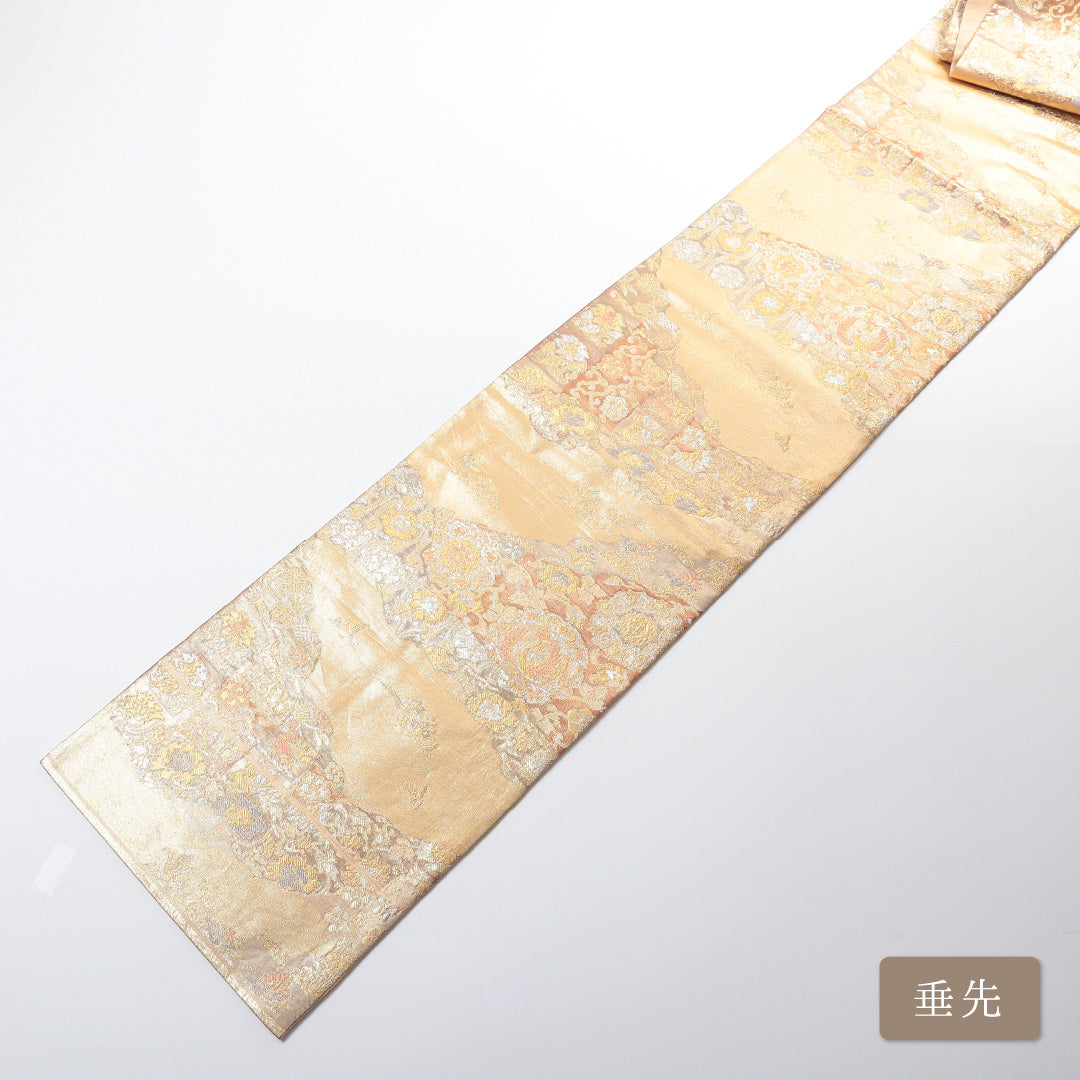 袋帯 帯丈436cm 六通 仕立て上がり フォーマル Sランク 鳳凰 宝相華 金系 1223-00683-221 1223-00683