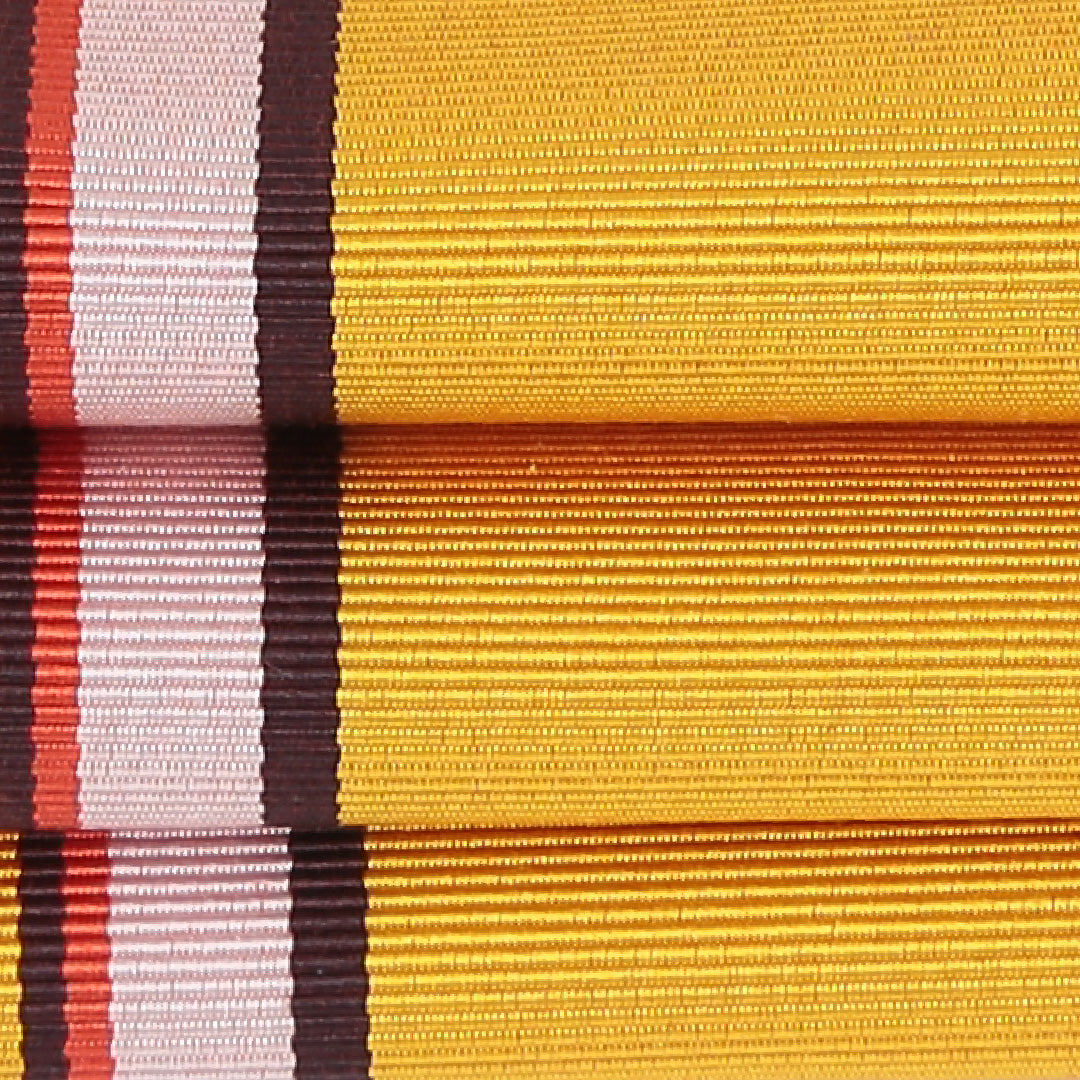 本場筑前 半幅帯 帯丈358cm 矢鱈縞 正絹 単衣帯 全通 仕立て上がり カジュアル Sランク 朱系 1225000055216