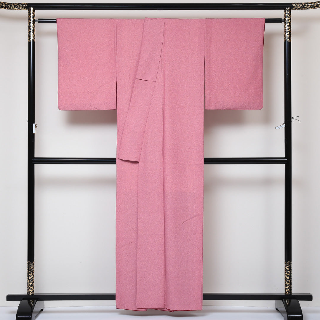 江戸小紋 袷 身丈158cm 裄63.5cm ピンク系 正絹 Bランク 1215-01577-4313