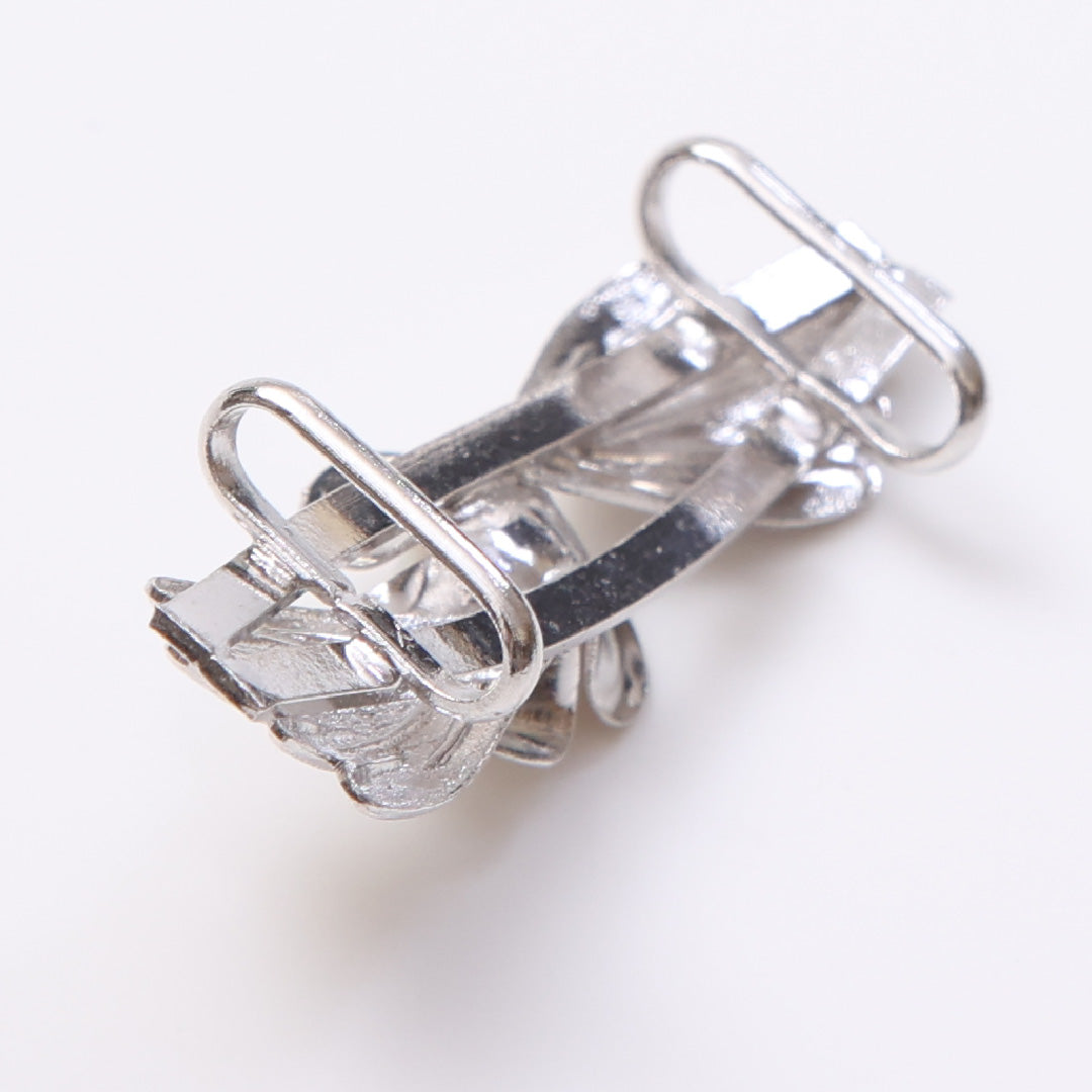 帯留め シルバー パール 横幅5.1cm 長さ1.4cm 銀系 Sランク 1231-000170