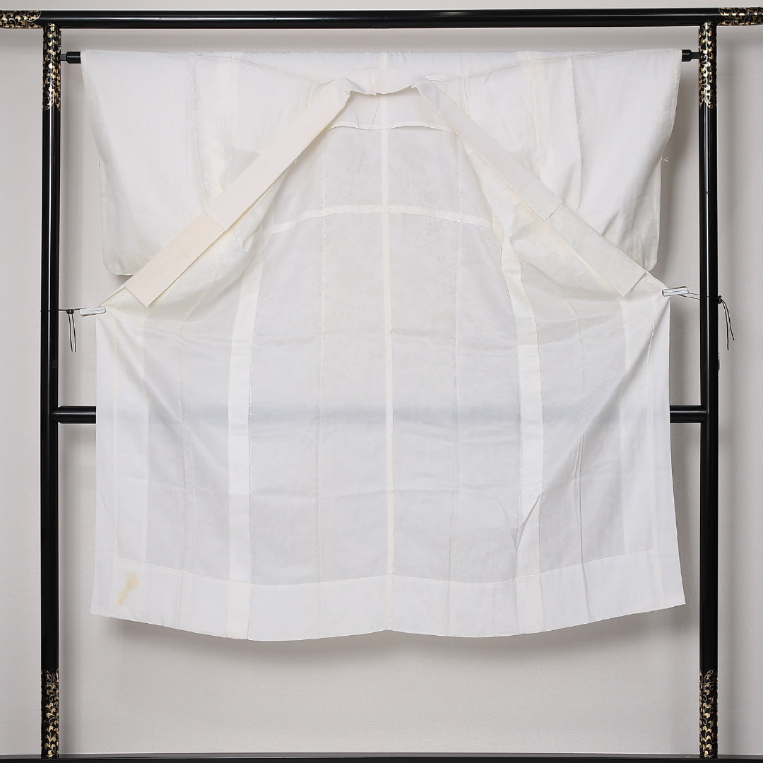 長襦袢 無双袖 身丈132cm 裄丈62cm 正絹 Cランク XLサイズ 菊 白系 LP 1239-12674