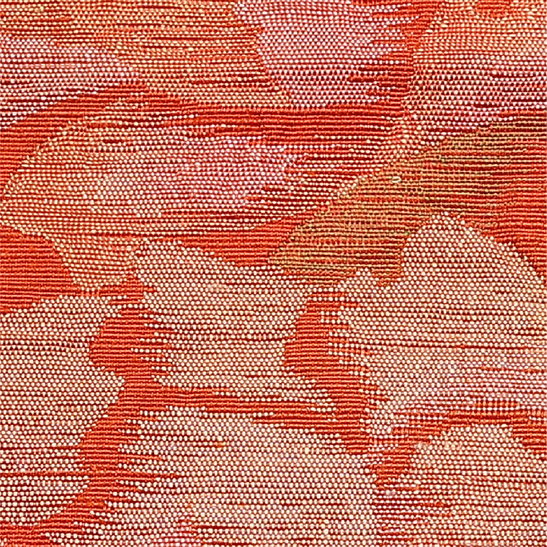 八寸名古屋帯 Sランク 帯丈328cm 正絹 六通 松葉仕立て 織り カジュアル 紬 牡丹 朱系 LP 1245-01320