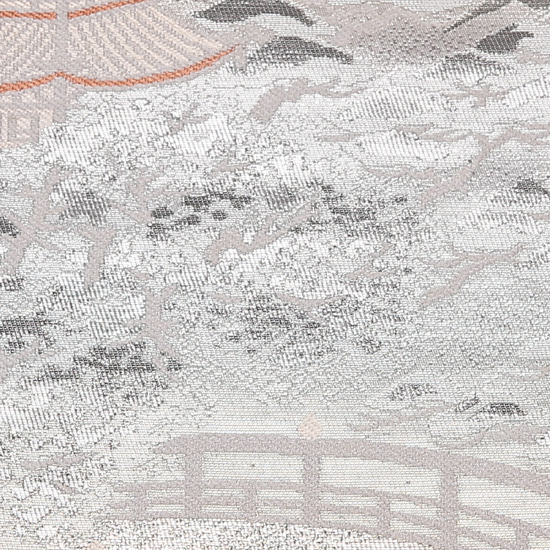 袋帯 帯丈432cm 六通 京洛百景 フォーマル セミフォーマル 緑系 正絹 Aランク 1223-01088