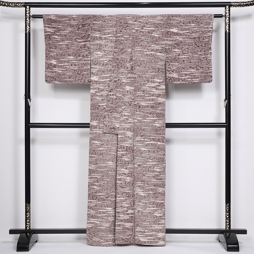 小紋 身丈161cm 裄丈64cm Sランク 袷 洗える着物 ポリエステル 広衿 創作 1215-10161