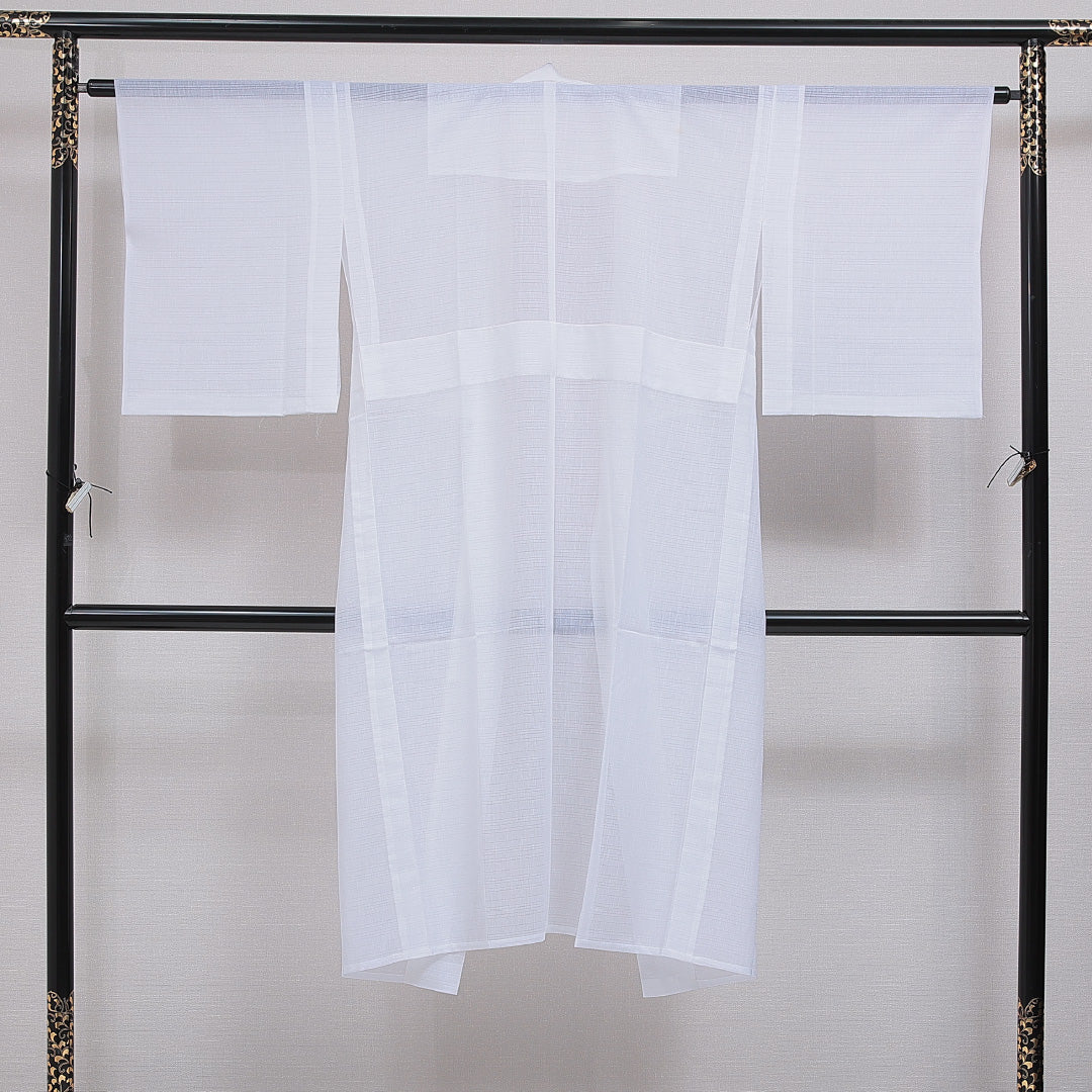 夏物 長襦袢 夏物 身丈128cm 裄丈62cm 正絹 Sランク Lサイズ 無地 白系 M4 1239-16544