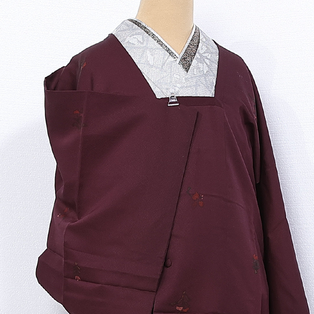 道行コート 身丈89cm 裄丈64cm M ポリエステル Sランク 袷 洗える着物 ポケット有 1263-10280