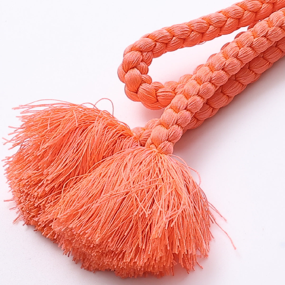 帯締め 平組紐 金銀糸 礼装用 正絹 朱系 Aランク 1236-000580