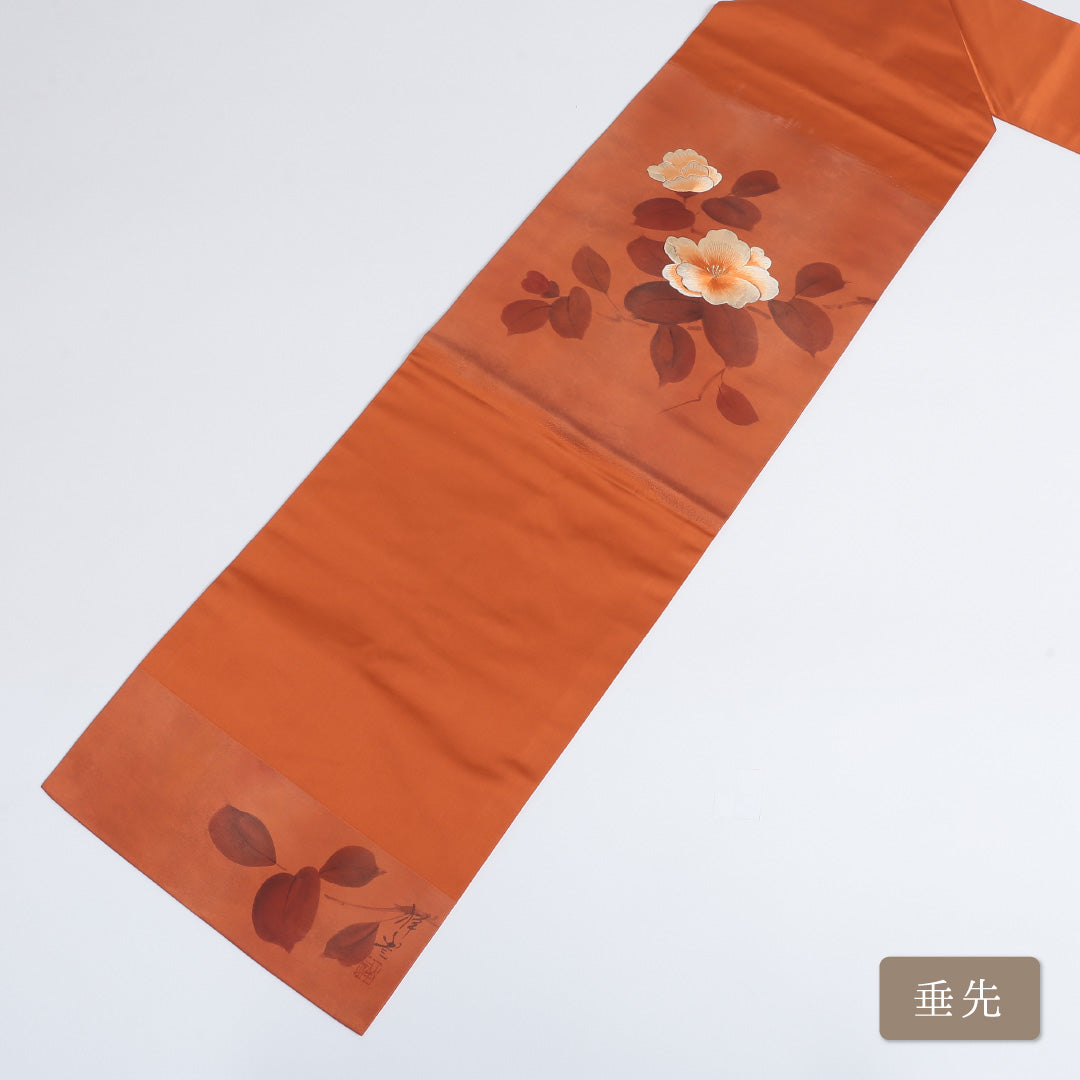 名古屋帯 帯丈360cm ポイント柄 名古屋仕立て 刺繍 カジュアル Aランク 朱系 122400560316