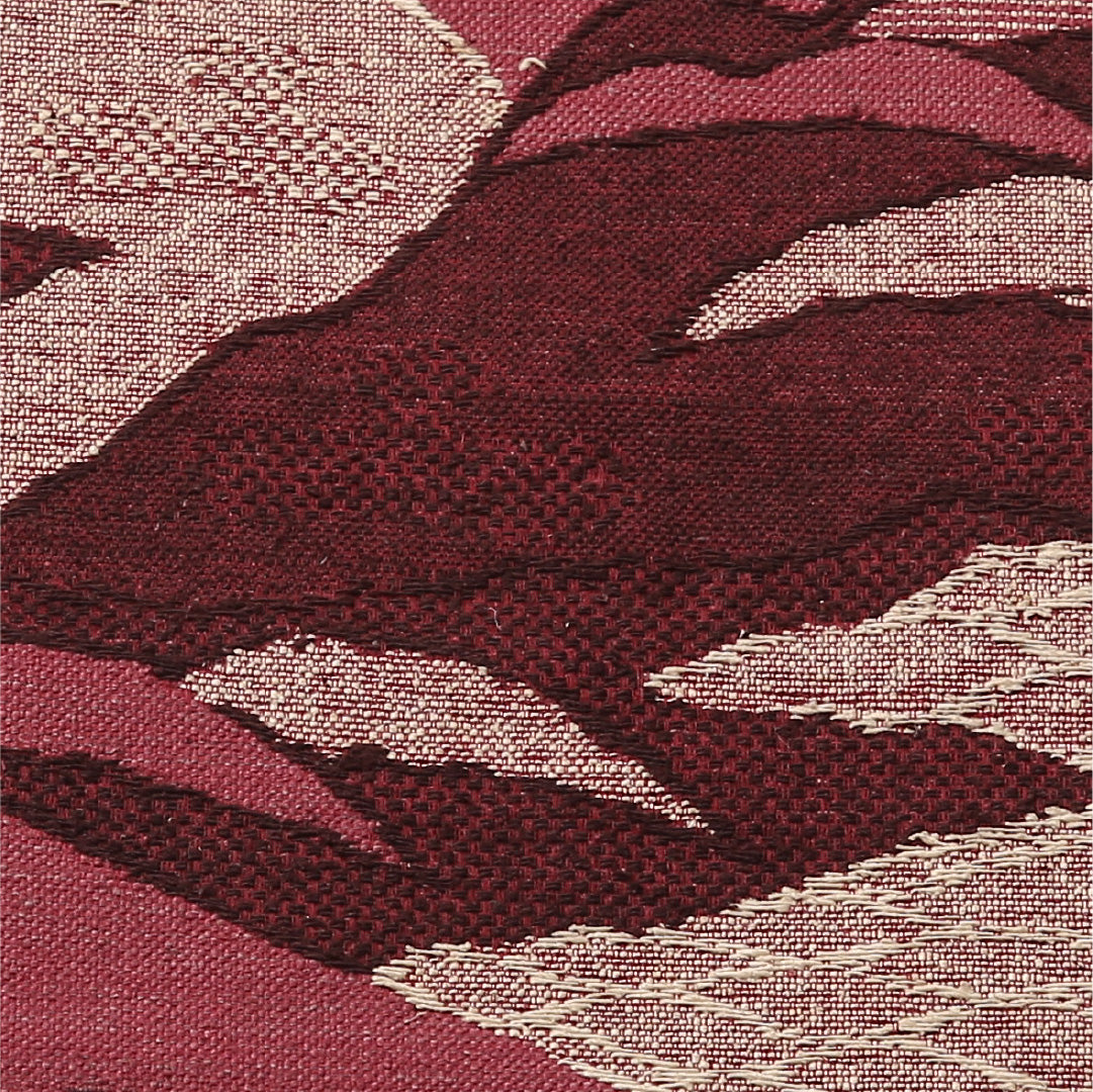 八寸名古屋帯 Sランク 帯丈383cm 正絹 六通 松葉仕立て 織り カジュアル 紬 遠山 ピンク系 LP 1245-02749