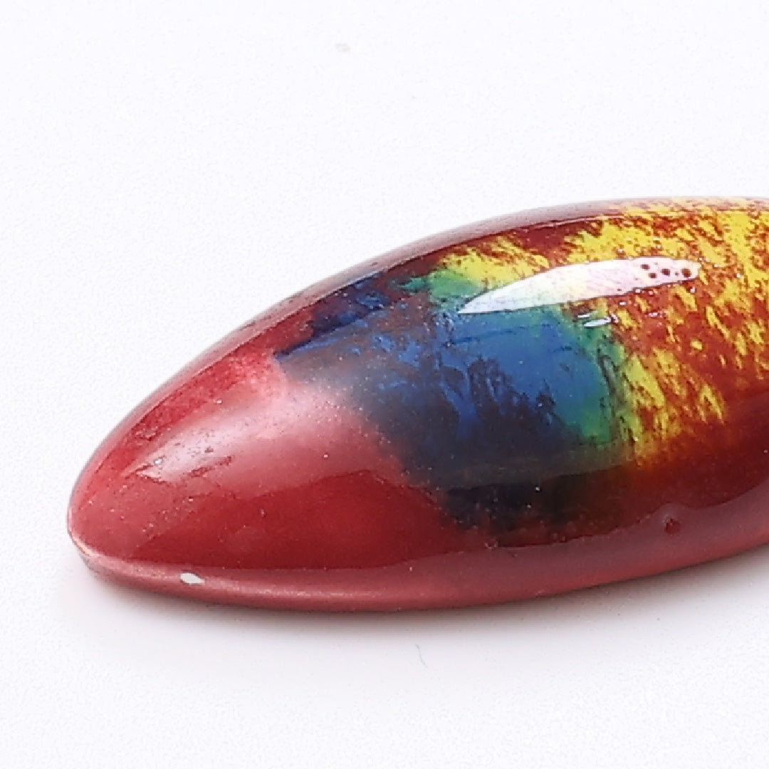 帯留め トンボ 陶器 九谷焼 横幅4.6cm 長さ2.2cm 赤系 Sランク 1231-000194