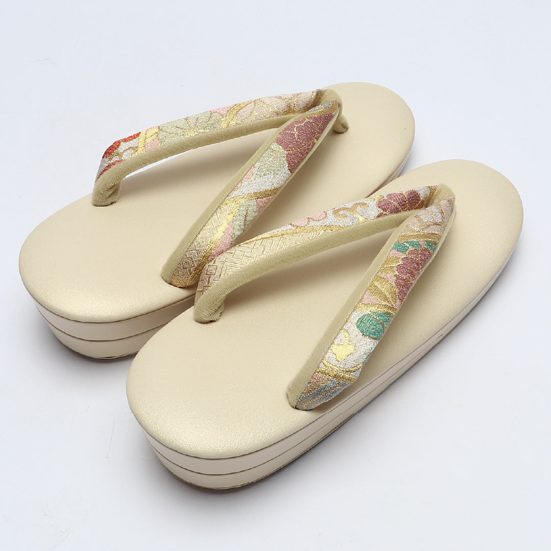 未使用品 草履 Sランク 礼装用 ポリエステル 和装小物 クリーム系 1243-00898