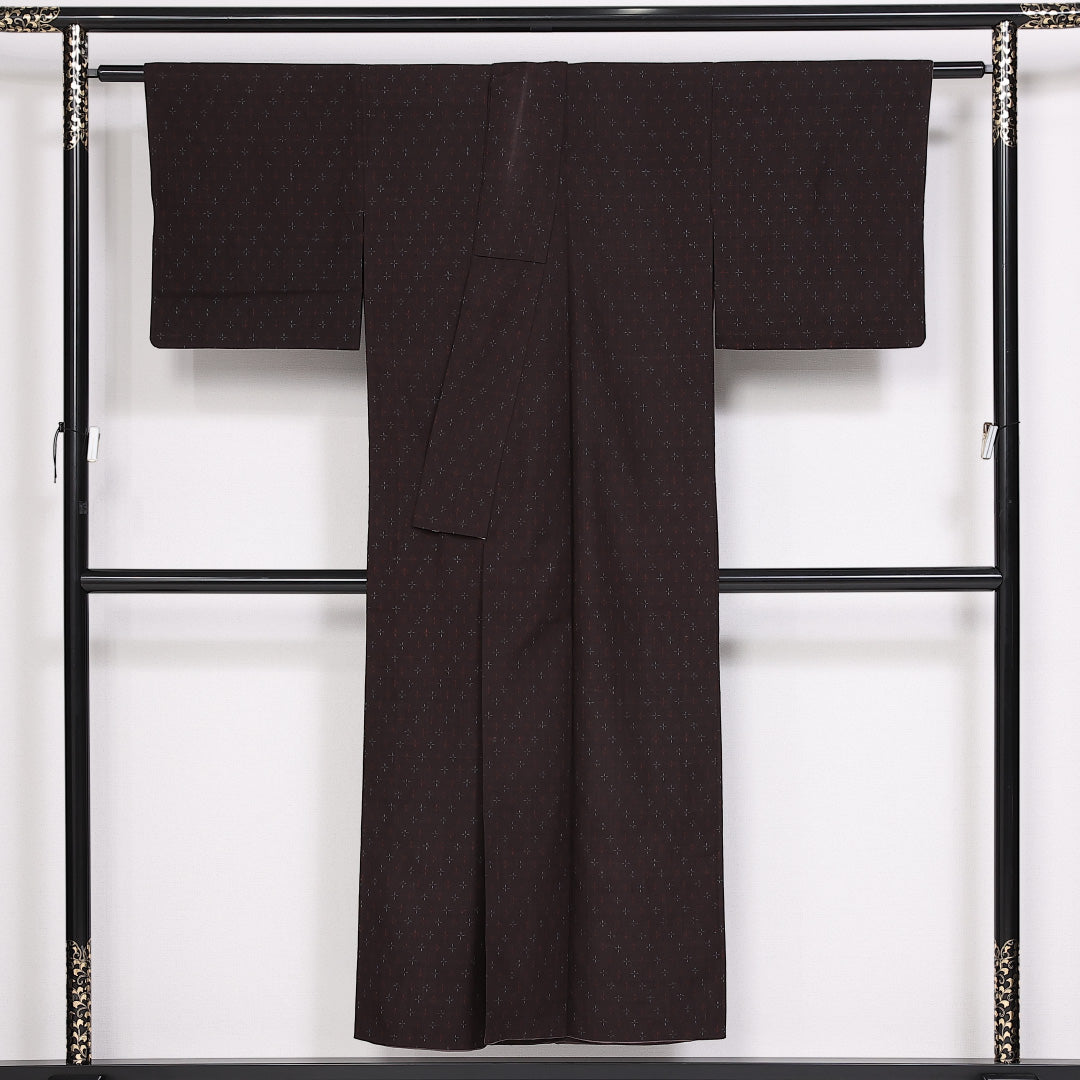 紬 身丈148cm 裄丈62.5cm Aランク 袷 正絹 広衿 1216-10100