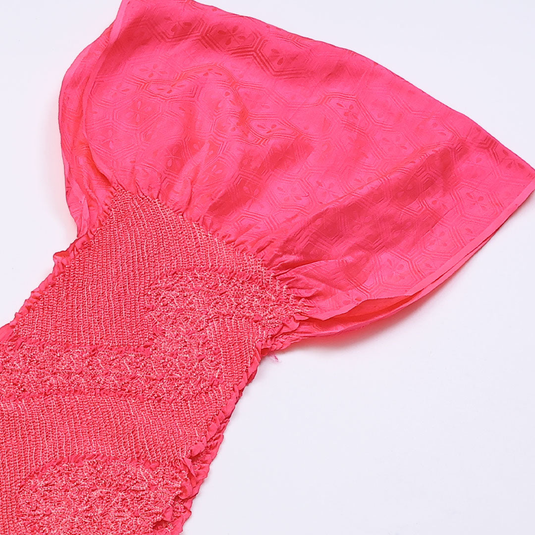 帯揚げ Sランク 正絹 総絞り 中抜き ピンク系 1230-000263