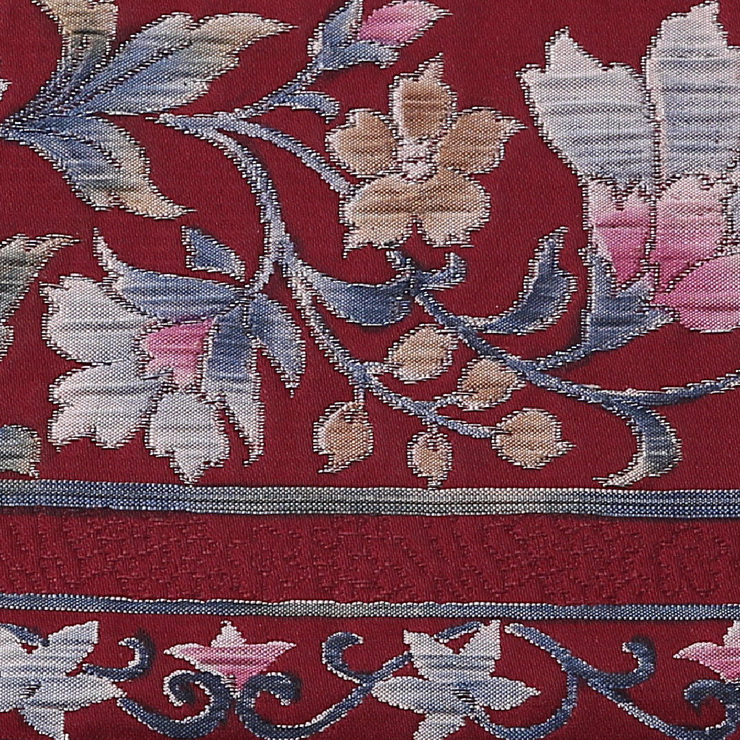 八寸名古屋帯 Aランク 帯丈349cm 正絹 ポイント柄 松葉仕立て 織り カジュアル 唐華 赤系 LP 1245-02714