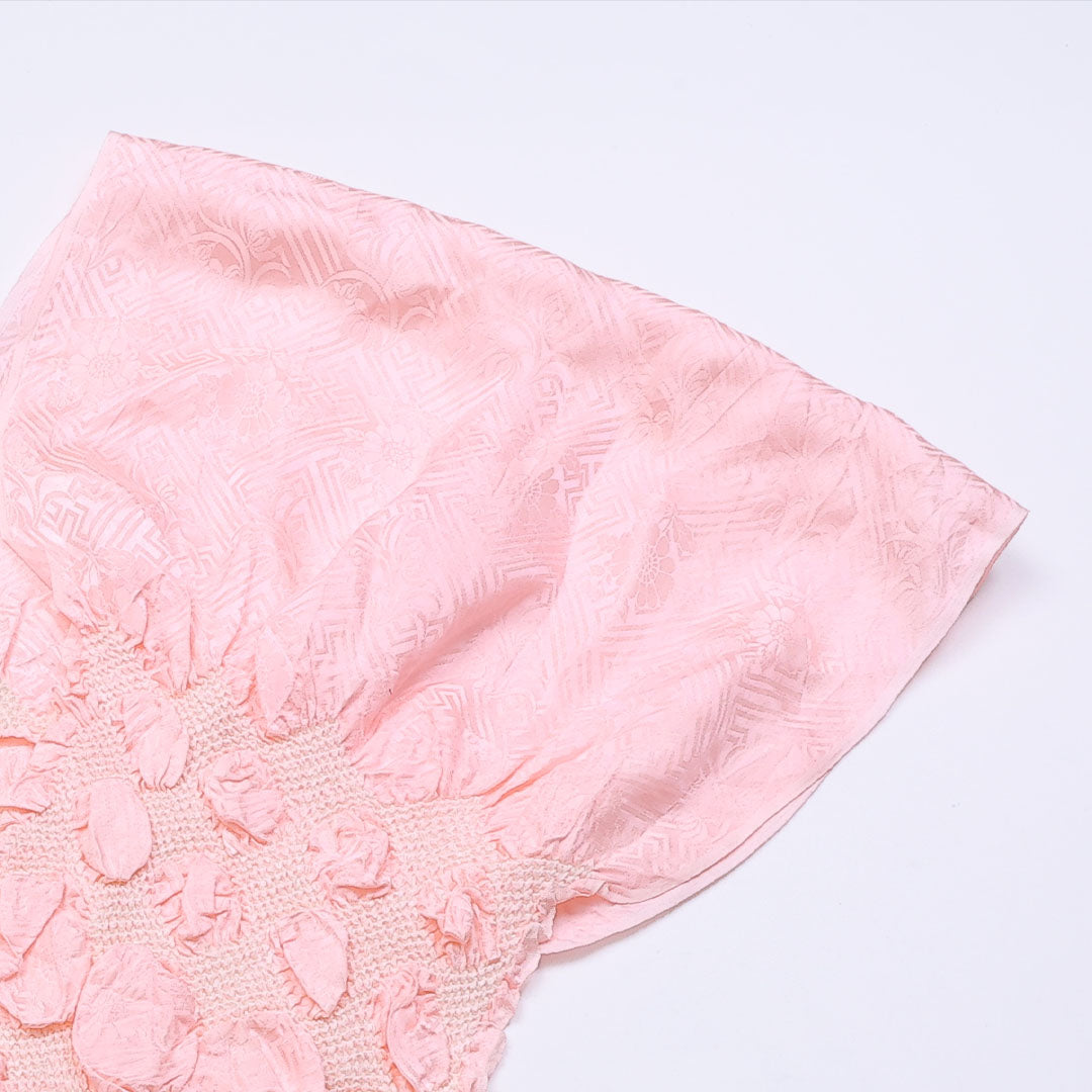 帯揚げ Sランク 正絹 総絞り 中抜き ピンク系 1230-000225