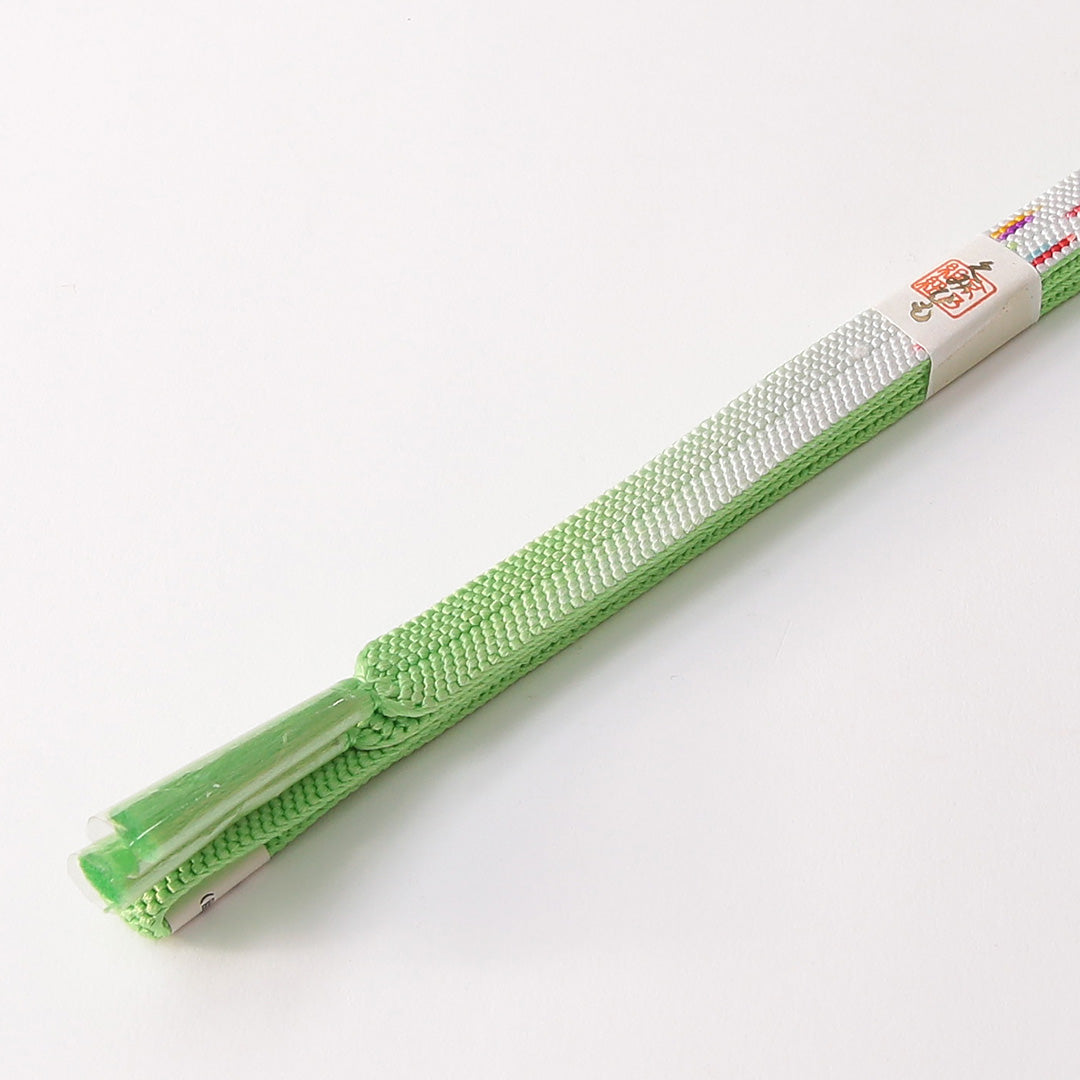 新古品 帯締め 正絹 Nランク 平組紐 内記組 緑系 1236-01511