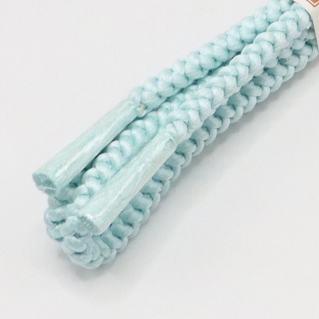 未使用品 帯締め 正絹 Sランク 丸組紐 四つ組 水色系 1236-01214