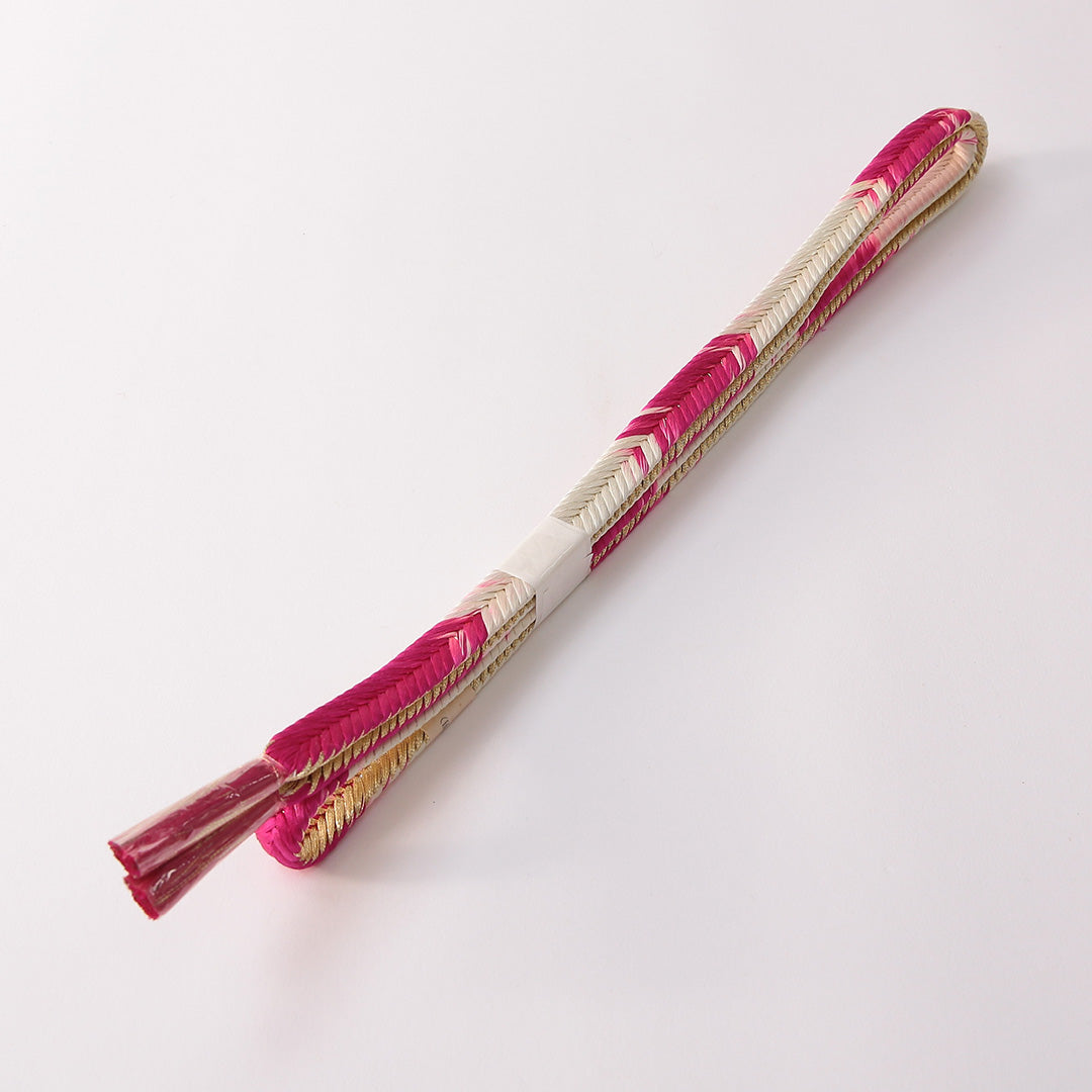 新古品 帯締め 礼装用 正絹 Sランク 平組紐 大和組 ピンク系 金系 1236-01500