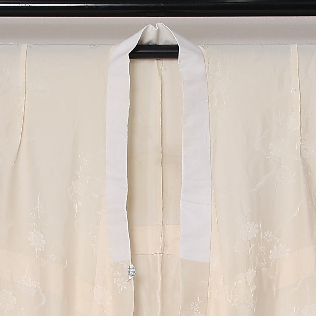 長襦袢 単衣 身丈121cm 裄丈65cm 正絹 Cランク Sサイズ クリーム系 LP 1239-12623