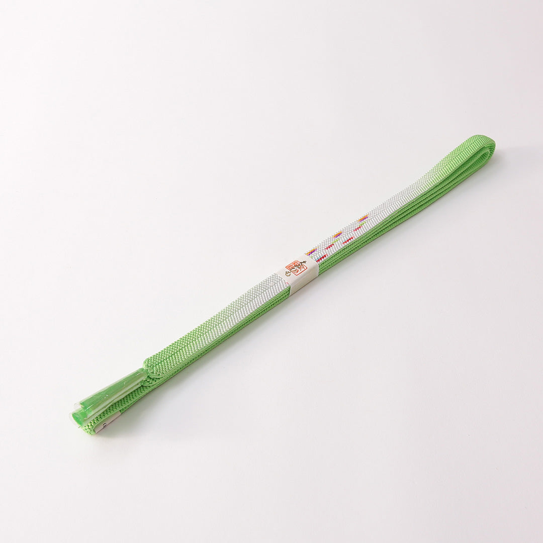 新古品 帯締め 正絹 Nランク 平組紐 内記組 緑系 1236-01511