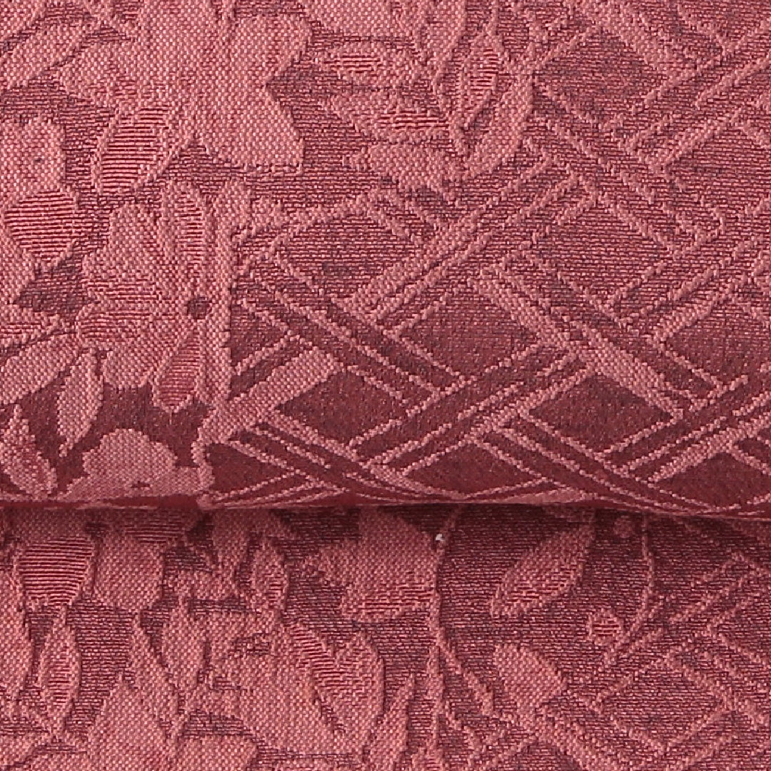 九寸名古屋帯 帯丈341cm カジュアル 名古屋仕立て 全通 Sランク 正絹 花柄 ピンク系 1224-03191