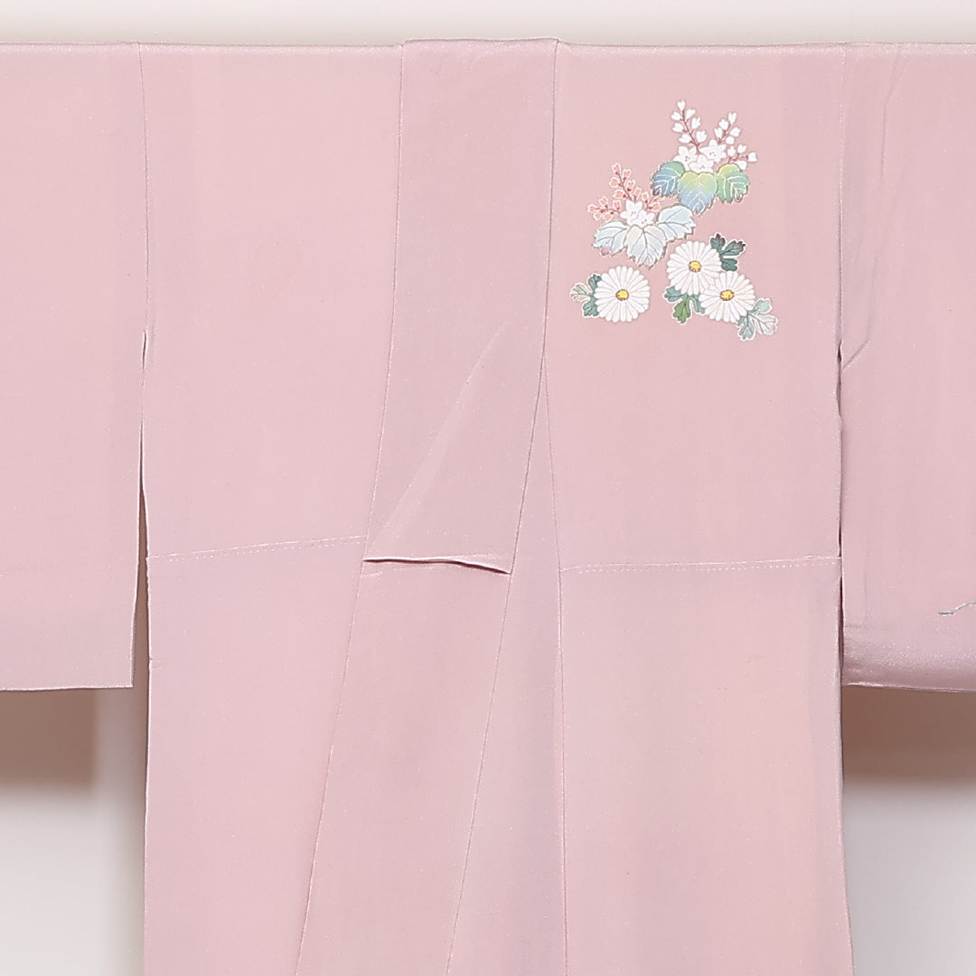 訪問着 袷 身丈162cm 裄63cm 正絹 一つ紋 平安絵巻 松 梅 右二つ巴 Bランク 1212-00694
