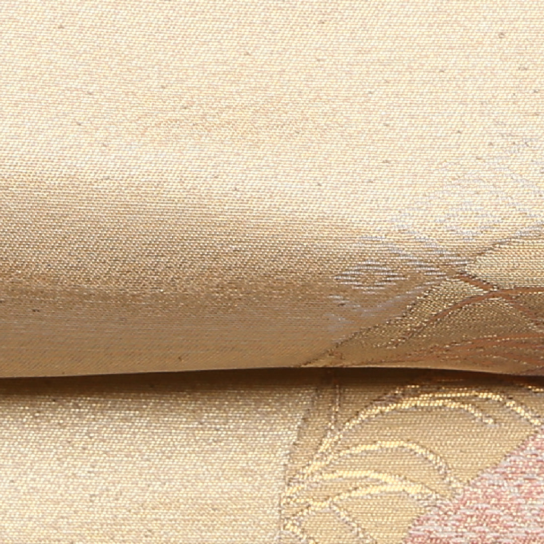 袋帯 帯丈420cm 正絹 六通 フォーマル 佐賀錦 道長取り 金系 1243-01099