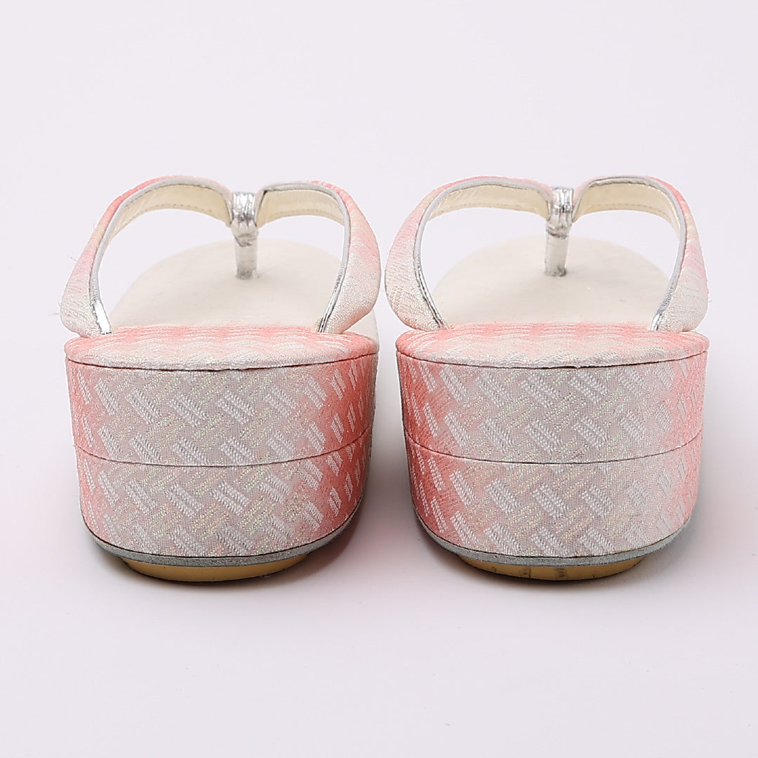 草履・バッグセット Aランク 礼装用 正絹 錦織 外箱付き FREE ピンク系 銀系 A-31 1241-00449