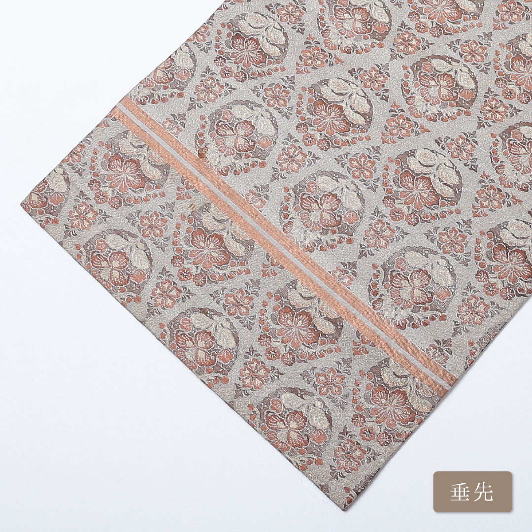 丸帯 帯丈380cm 全通 フォーマル ベージュ系 正絹 Sランク 1223-00615