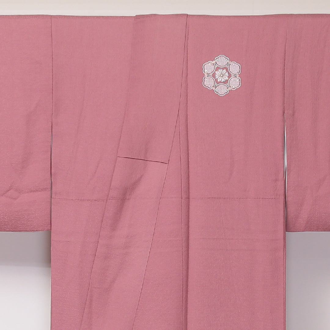 訪問着 袷 身丈155~159cm 裄64.5cm 正絹 蘇州刺繡 ぼかし 宝相華 今様色 汕頭刺繍 ピンク系 Aランク 1212-00626