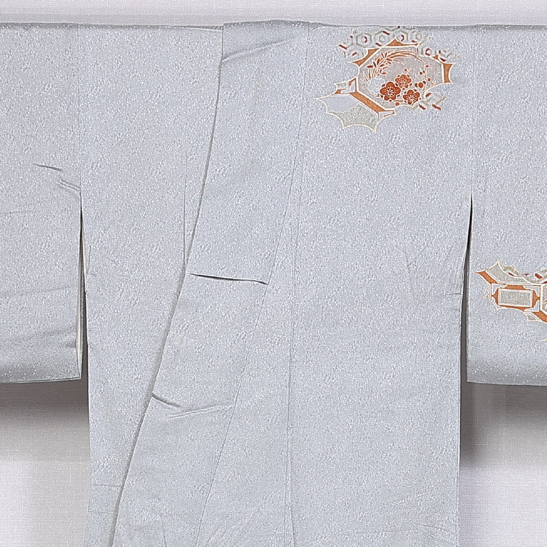 訪問着 身丈157.5cm 裄丈64.5cm 正絹 Bランク 袷 広衿 蜀江 金駒刺繡 吉祥文様 1212-10414