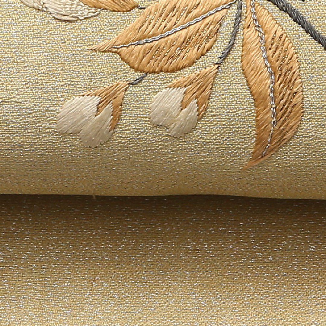 アンティーク 名古屋帯 ポイント柄 帯丈333cm Cランク 正絹 ルリ 桜 黄系 1224-02503