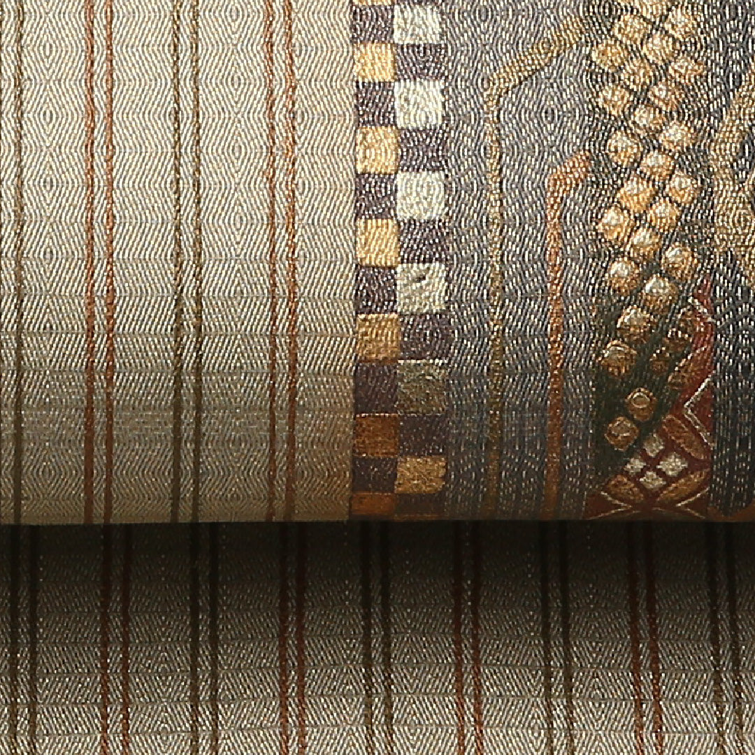 袋帯 帯丈424cm ポリエステル 六通 セミフォーマル 吉祥文様 緑系 1243-01500
