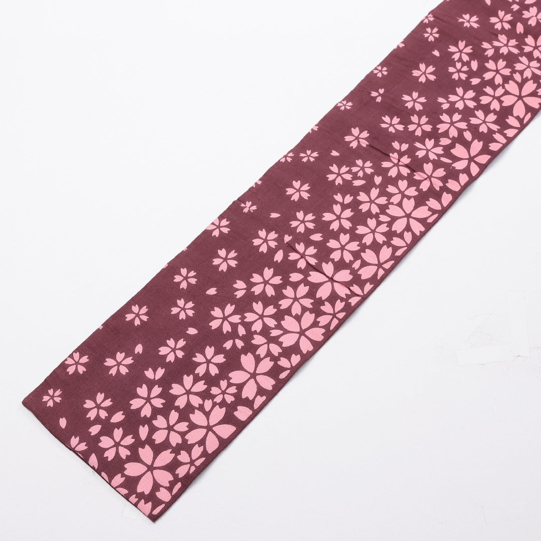 半幅帯 帯丈340cm 全通 小袋帯 小桜 木綿 赤系 Bランク 1225-000241