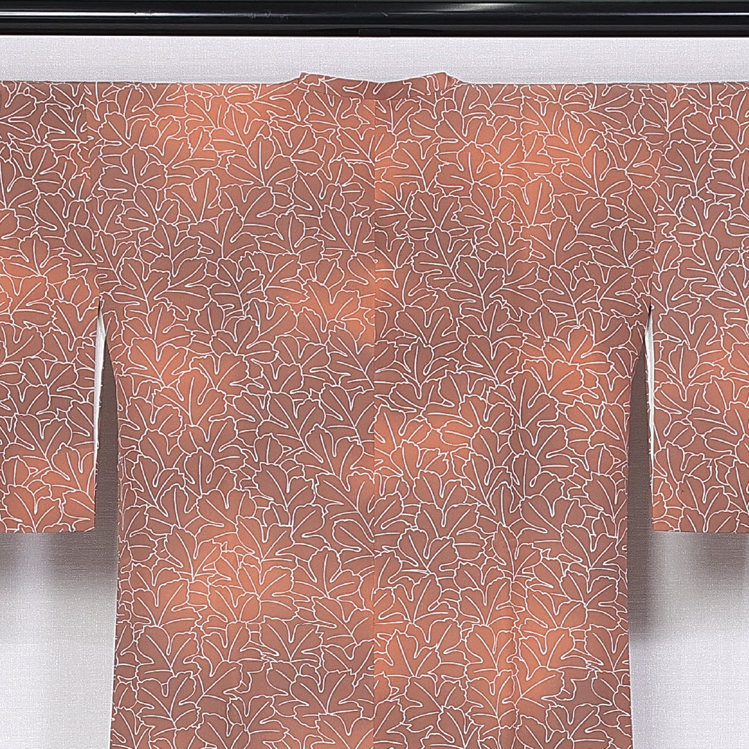 道行コート 袷 身丈80cm 裄丈61cm 正絹 Sランク Sサイズ フォーマル 植物柄 ぼかし染 ピンク系 1263-10305