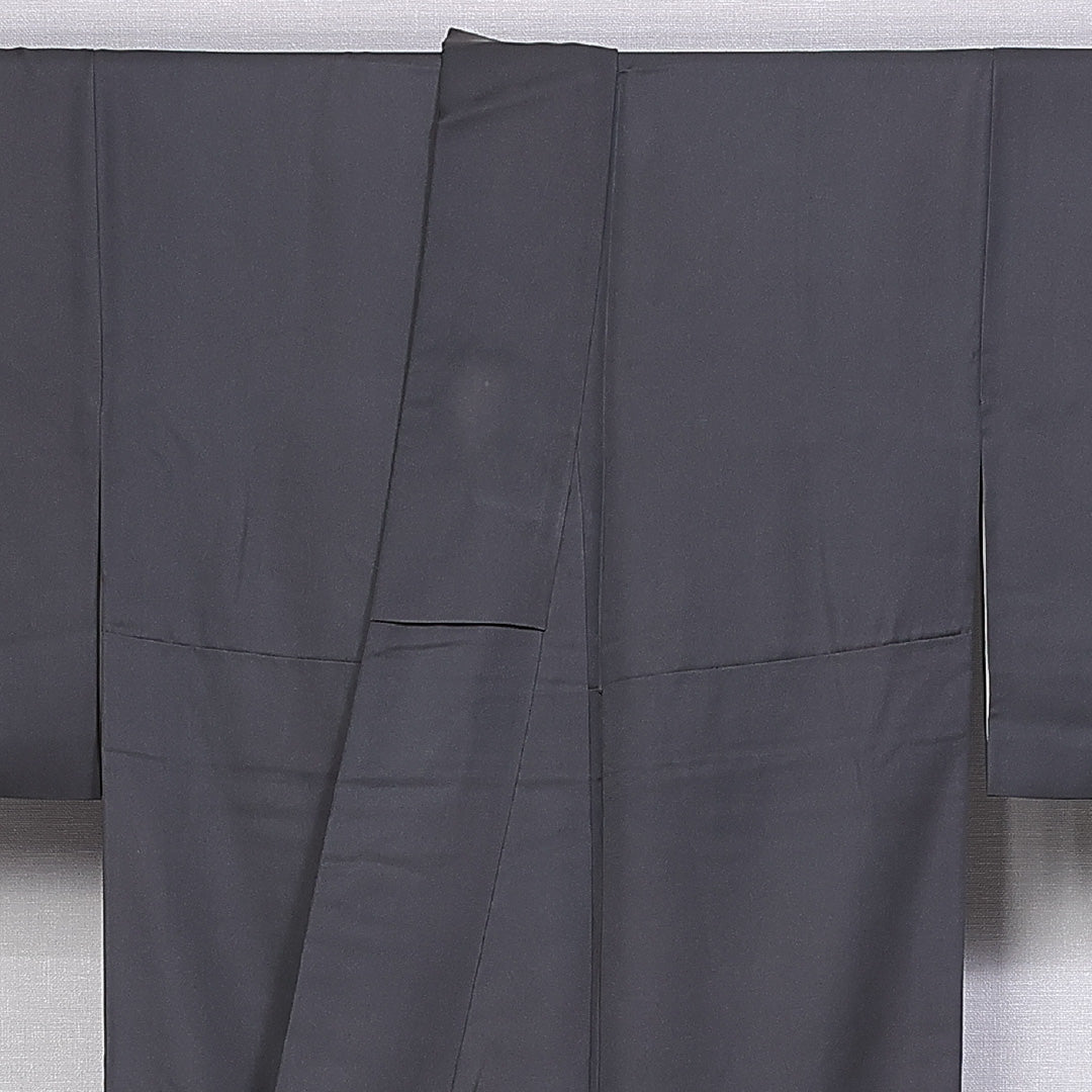 色留袖 一つ紋 丸に違い鷹の羽 身丈166cm 裄丈65.5cm Aランク 正絹 袷 広衿 XL 金駒刺繍 菊 セミフォーマル グレー系 1211-F0301